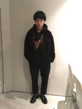 「soe（ソーイ）のアイテム（ブルゾン）」を使った、村瀬達也さん（メンズ・170cm）の春コーディネート