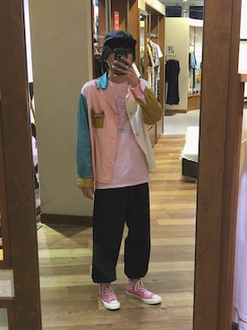 「aie」｜「アイテム（Tシャツ/カットソー）」を使った、Takuyaさん（メンズ・175cm）の夏コーディネート