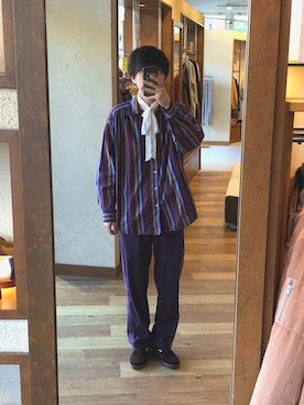「aie」｜「アイテム（ローファー）」を使った、Takuyaさん（メンズ・175cm）の秋コーディネート