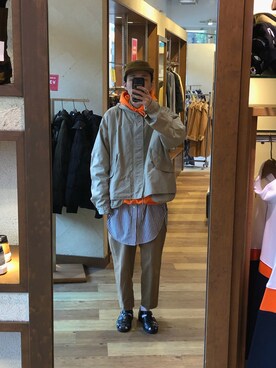 「Hender Scheme（エンダースキーマ）のアイテム（帽子）」を使った、Takuyaさん（メンズ・175cm）の冬コーディネート