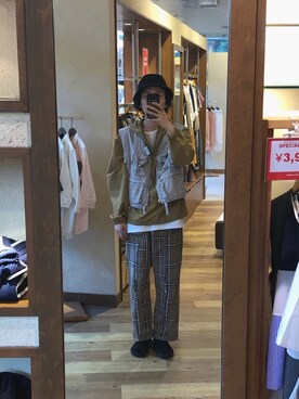 「YSTRDY's TMRRW（イエスタデイズトゥモロー）のアイテム（パンツ）」を使った、Takuyaさん（メンズ・175cm）の春コーディネート