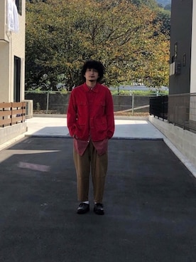 「ハンティングジャケット」｜「アイテム（その他シューズ）」を使った、Takuyaさん（メンズ・175cm）の秋コーディネート