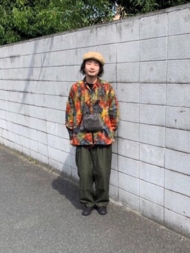 「UNUSED」｜「アイテム（スリッポン）」を使った、Takuyaさん（メンズ・175cm）の秋コーディネート