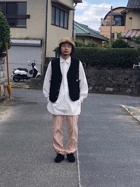 「MASTER&Co（マスターアンドコー）のアイテム（シャツ/ブラウス）」を使った、Takuyaさん（メンズ・175cm）の秋コーディネート