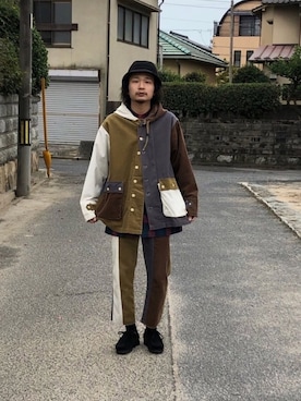 「aie」｜「アイテム（レッグウェア）」を使った、Takuyaさん（メンズ・176cm）の秋コーディネート
