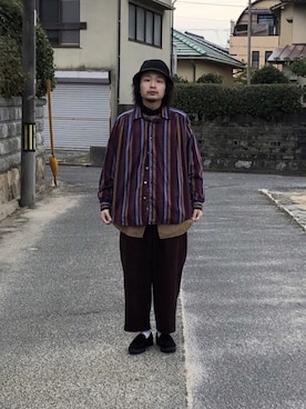 「aie」｜「アイテム（ローファー）」を使った、Takuyaさん（メンズ・176cm）の冬コーディネート