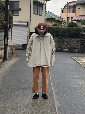 「YSTRDY's TMRRW（イエスタデイズトゥモロー）のアイテム（パンツ）」を使った、Takuyaさん（メンズ・176cm）の冬コーディネート