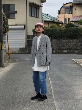 「MASTER&Co（マスターアンドコー）のアイテム（シャツ/ブラウス）」を使った、Takuyaさん（メンズ・176cm）の春コーディネート