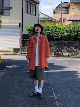「N.HOOLYWOOD」｜「アイテム（ハンチング/ベレー帽）」を使った、Takuyaさん（メンズ・176cm）の春コーディネート