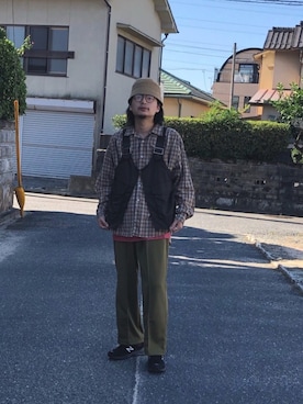 「aie」｜「アイテム（帽子）」を使った、Takuyaさん（メンズ・176cm）の秋コーディネート