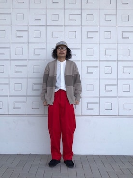 「is-ness（イズネス）のアイテム（帽子）」を使った、Takuyaさん（メンズ・176cm）の春コーディネート