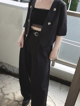 「ABITOKYO（アビトーキョー）のアイテム（セットアップ）」を使った、mecoさん（レディース・153cm）の夏コーディネート