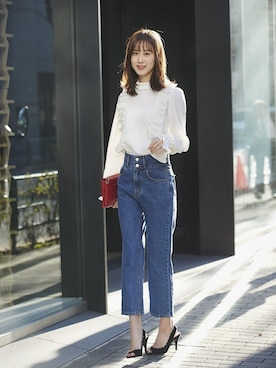 「tocco closet（トッコ　クローゼット）のアイテム（パンツ）」を使った、tocco closet_zozotownさん（レディース・169cm）の冬コーディネート