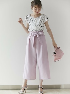 「tocco closet（トッコ　クローゼット）のアイテム（パンツ）」を使った、tocco closet_zozotownさん（レディース・163cm）の夏コーディネート