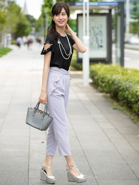 「tocco closet（トッコ　クローゼット）のアイテム（パンツ）」を使った、tocco closet_zozotownさん（レディース・169cm）の夏コーディネート