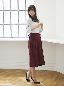 「tocco closet（トッコ　クローゼット）のアイテム（パンツ）」を使った、tocco closet_zozotownさん（レディース・169cm）の夏コーディネート