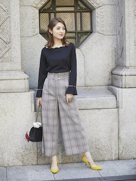 「スカラップ」｜「アイテム（その他トップス）」を使った、tocco closet_zozotownさん（レディース・163cm）の秋コーディネート