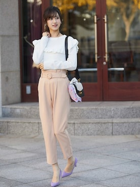 「tocco closet（トッコ　クローゼット）のアイテム（パンツ）」を使った、tocco closet_zozotownさん（レディース・169cm）の冬コーディネート