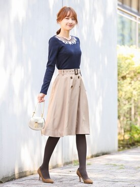 「スカラップ」｜「アイテム（その他トップス）」を使った、tocco closet_zozotownさん（レディース・166cm）の秋コーディネート