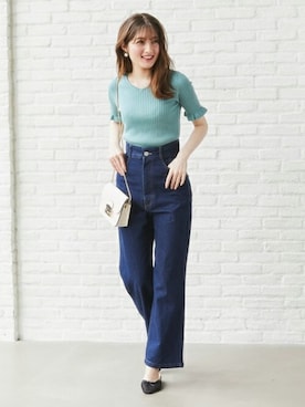 「リブニット」｜「アイテム（その他トップス）」を使った、tocco closet_zozotownさん（レディース・163cm）の春コーディネート