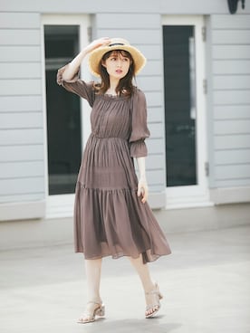 「tocco closet（トッコ　クローゼット）のアイテム（ワンピース/ドレス）」を使った、tocco closet_zozotownさん（レディース・163cm）の夏コーディネート