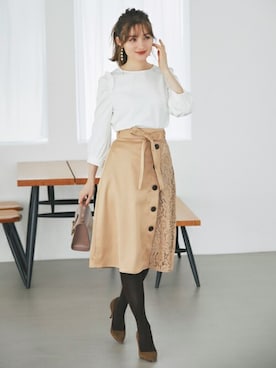 「トレンチスカート」｜tocco closet_zozotownさん（レディース・163cm）の秋コーディネート