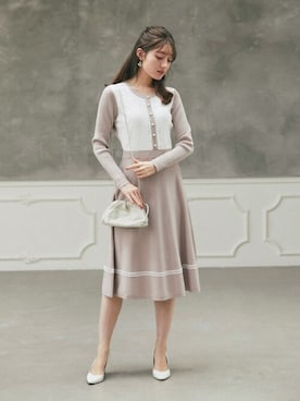 「tocco closet（トッコ　クローゼット）のアイテム（ワンピース/ドレス）」を使った、tocco closet_zozotownさん（レディース・163cm）の冬コーディネート