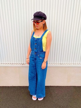 「Rodeo Crowns（ロデオクラウンズ）のアイテム（サロペット/オーバーオール）」を使った、sarinaaaaさん（レディース・165cm）の夏コーディネート