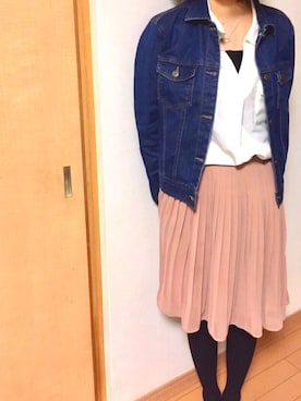 「Te chichi（テチチ）のアイテム（デニムジャケット）」を使った、まーさん（レディース・148cm）の秋コーディネート