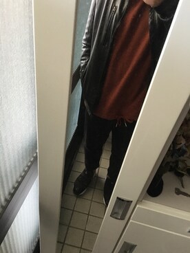 「wearhalloween2017」｜「アイテム（ライダースジャケット）」を使った、ぐっさんさん（メンズ・172cm）の秋コーディネート