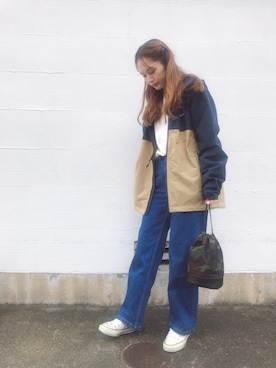 「CONVERSE（コンバース）のALL STAR HI（スニーカー）」を使った、マリン☽･:*さん（レディース・158cm）の春コーディネート