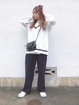 「frames RAY CASSIN（フレームスレイカズン）のアイテム（ベスト）」を使った、マリン☽･:*さん（レディース・158cm）の春コーディネート