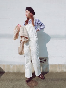 「チョコ色に染まれ」｜「アイテム（サロペット/オーバーオール）」を使った、マリン☽･:*さん（レディース・158cm）の冬コーディネート