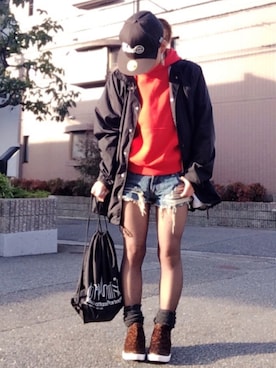 「シアータイツ」｜「アイテム（ジャケット/アウター）」を使った、youkiさん（レディース・158cm）の秋コーディネート