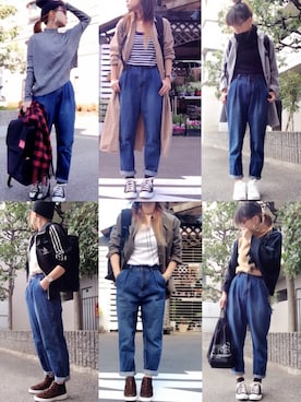 「マムジーンズ」｜「アイテム（ステンカラーコート）」を使った、youkiさん（レディース・158cm）の冬コーディネート