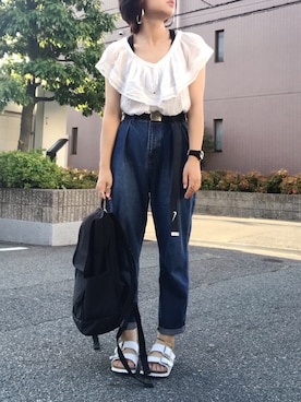 「EVRIS（エヴリス）のアイテム（リング）」を使った、youkiさん（レディース・158cm）の夏コーディネート