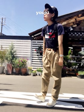 「EVRIS（エヴリス）のアイテム（リング）」を使った、youkiさん（レディース・158cm）の夏コーディネート