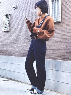 「POLICE（ポリス）の【POLICE】 ポリス JOURNEY ダブルファスナーショルダーバッグ　PLC306（ショルダーバッグ）」を使った、youkiさん（レディース・161cm）の秋コーディネート