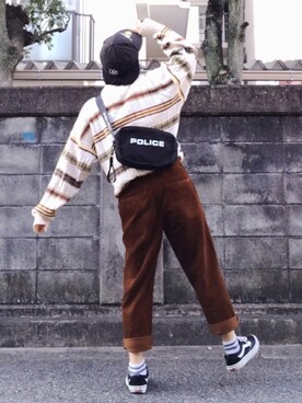 「POLICE（ポリス）の【POLICE】 ポリス JOURNEY ダブルファスナーショルダーバッグ　PLC306（ショルダーバッグ）」を使った、youkiさん（レディース・161cm）の秋コーディネート