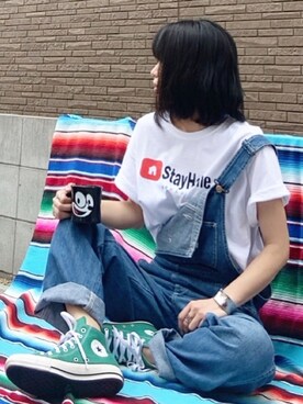 「petitcro（プティクロ）のpetitcro  ワイドバングル PCKB1901001（バングル/リストバンド）」を使った、youkiさん（レディース・161cm）の春コーディネート