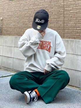 「ISOOK（アイスー）のアイテム（スウェット）」を使った、youkiさん（レディース・161cm）の春コーディネート