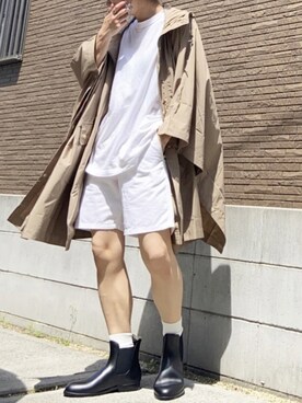 「UNIQLO（ユニクロ）のエアリズムコットンオーバーサイズTシャツ（5分袖）（Tシャツ/カットソー）」を使った、youkiさん（レディース・161cm）の春コーディネート