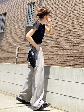 「petitcro（プティクロ）のpetitcro  ワイドバングル PCKB1901001（バングル/リストバンド）」を使った、youkiさん（レディース・161cm）の夏コーディネート