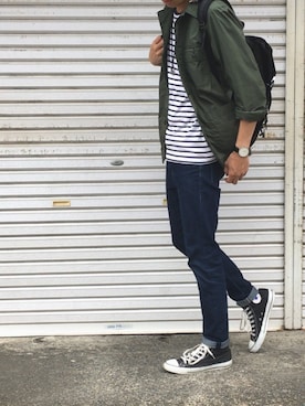 「CONVERSE（コンバース）のconverse コンバース ALL STAR HI オールスター ハイ 3206 BLACK(US)（スニーカー）」を使った、ヒカルさん（メンズ・175cm・20代）の夏コーディネート