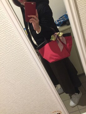 「出勤コーデ」｜「アイテム（ダウンジャケット/コート）」を使った、あやまろさん（レディース・164cm）の冬コーディネート