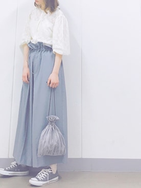 「ウエストゴム」｜「アイテム（その他）」を使った、Rieさん（レディース・162cm）の冬コーディネート