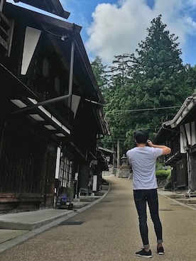 「SHIPS JET BLUE（シップスジェットブルー）のアイテム（Tシャツ/カットソー）」を使った、Kazu_yaさん（メンズ・170cm）の夏コーディネート
