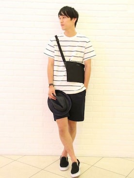 「Scye（サイ）のアイテム（Tシャツ/カットソー）」を使った、adachiさん（メンズ・180cm）の夏コーディネート