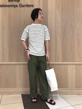 「cellar door」｜「アイテム（サンダル）」を使った、adachiさん（メンズ・180cm）の春コーディネート