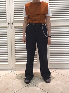 「Yves Saint Laurent（イヴサンローラン）のアイテム（パンツ）」を使った、erinaさん（レディース・163cm）の春コーディネート